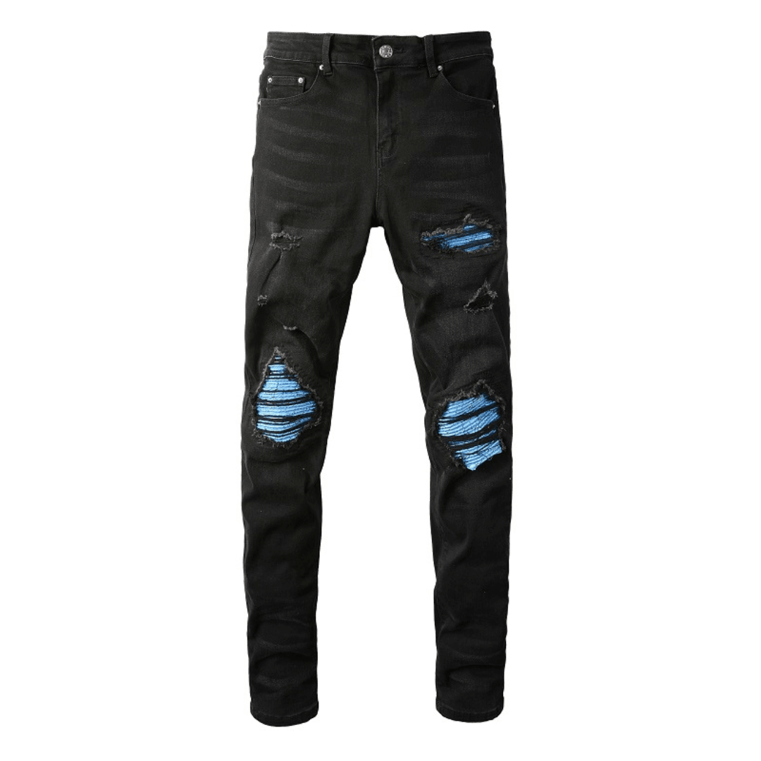 Amr Blue Gradient Black Jeans
